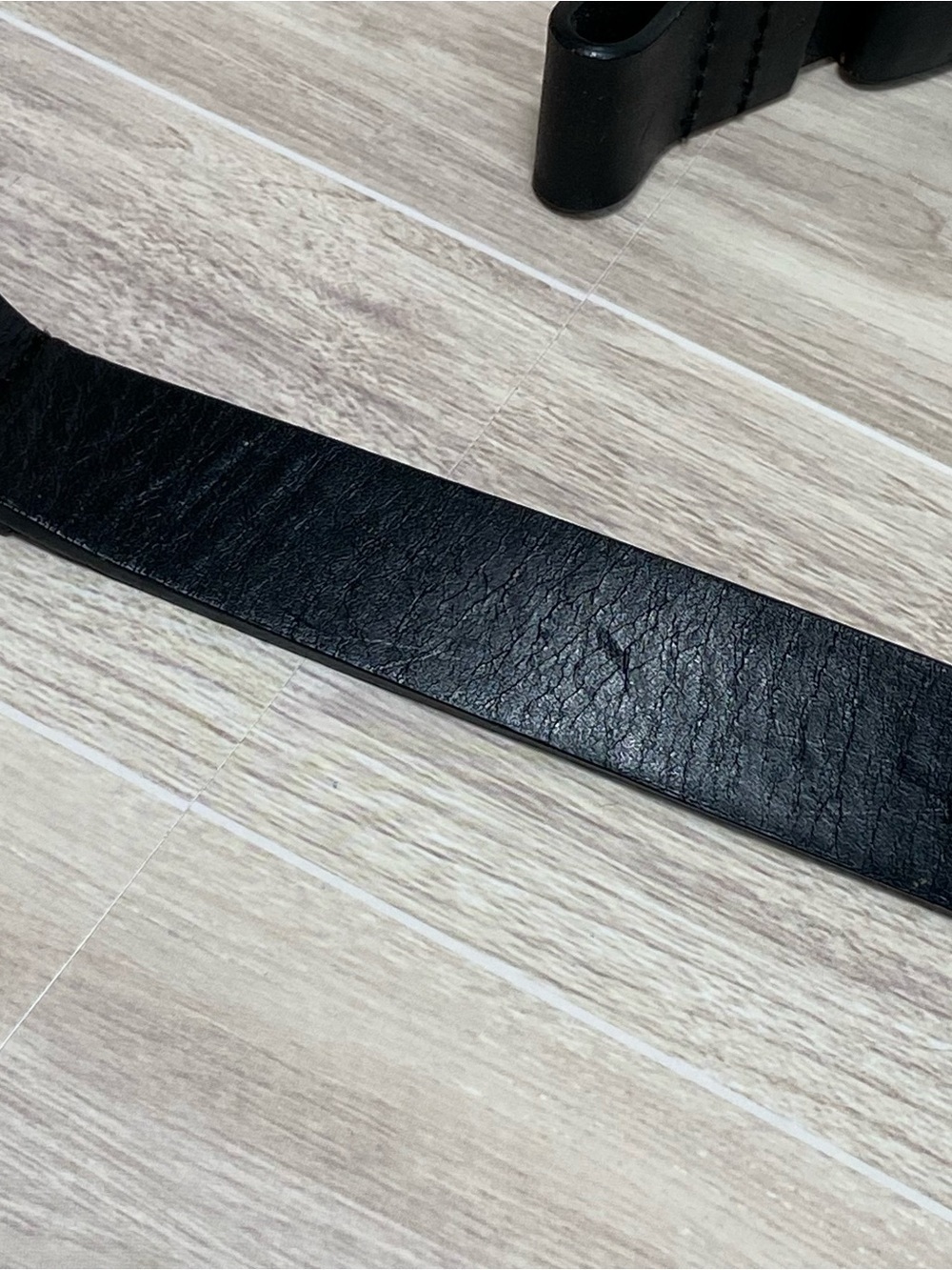 CHICO'S / Black Leather Silver Buckle Adjustable Belt - Picture 14 of 14